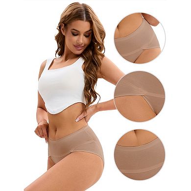 Women's Hi-Cut High Waist Briefs Full-Coverage Underpants, Available in Plus Size