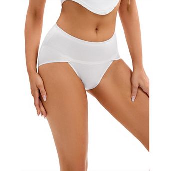 Women's Hi-Cut High Waist Briefs Full-Coverage Underpants, Available in Plus Size