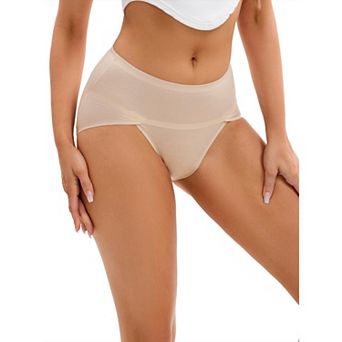 Women's Hi-Cut High Waist Briefs Full-Coverage Underpants, Available in Plus Size