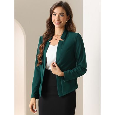 Women's Open Front Cardigan Long Sleeve Business Work Office Blazer