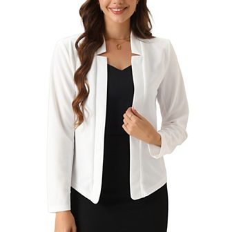 Women's Open Front Cardigan Long Sleeve Business Work Office Blazer