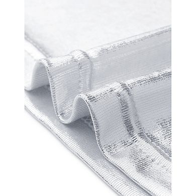 Summer Party Top for Women's V Neck Ruffle Sleeve Shiny Metallic Wrap Blouse