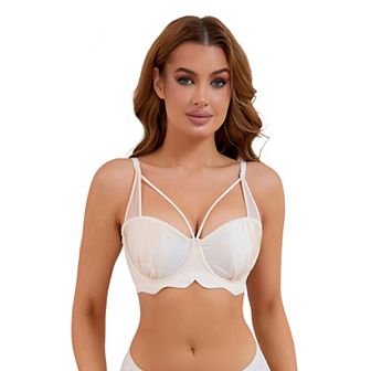 Women's Soft Underwire Bra Front Cross Lightly Adjustable Straps Training Minimizers