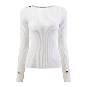 Women's Spring Fall Pullover Sweater Casual Long Sleeve Ribbed Knitted Blouse Top