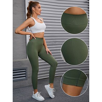 Women's High Waisted Leggings Tummy Control Cycling Running Workout Pants