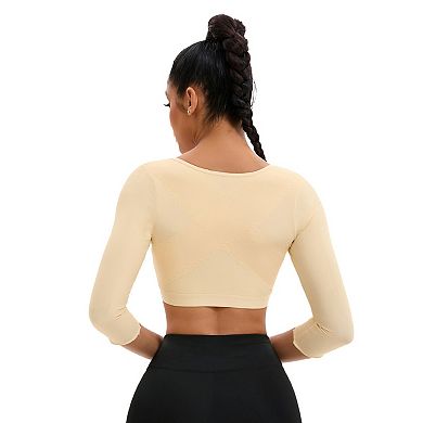 Women's Front Hook Closure Compression Sleeves Slimming Tops Wirefree Bra Tube Shaping Tops