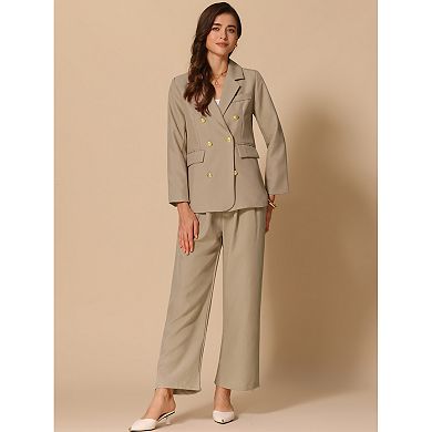 Women's Blazer Sets Women 2 Piece Outfits Dressy Business Work Office Casual Blazer Pant Suits