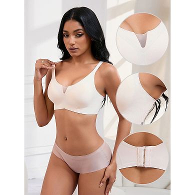 Women's Push Up Mesh Wirefree Bras Adjustable Straps Padded Comfortable Bras