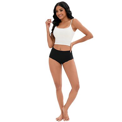 Women's High-Waisted Full-Coverage Underwear Wave Trim No Trace Briefs