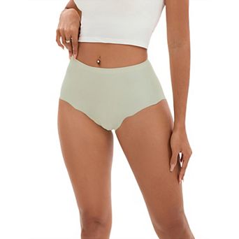 Women's High-Waisted Full-Coverage Underwear Wave Trim No Trace Briefs