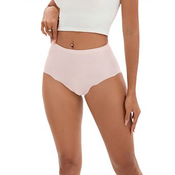 Women's High-Waisted Full-Coverage Underwear Wave Trim No Trace Briefs