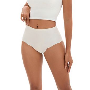Women's High-Waisted Full-Coverage Underwear Wave Trim No Trace Briefs