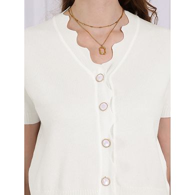 Women's Short Sleeve Cardigan Sweaters Summer Knit Cropped Bolero Shrug Top