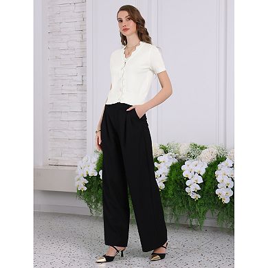 Women's Short Sleeve Cardigan Sweaters Summer Knit Cropped Bolero Shrug Top