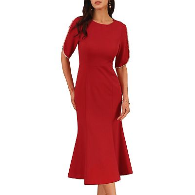 mesh black formal dress Black Mesh Overlay Fitted Midi Dress – PinkBlush