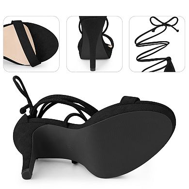 Platform Stiletto Heels Lace Up Sandals for Women
