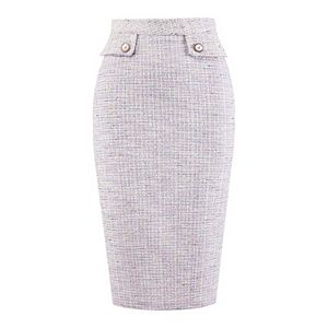 Pencil Tweed Skirt for Women's Winter Classic Skirts