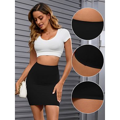 Women's High Waisted Half Slips Under Dress Tight Skirt Body Shaper Slimming Slip