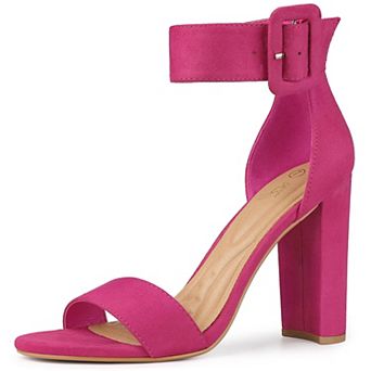 Open Toe Ankle Straps Block Heel Sandals for Women