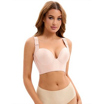 Women's Push Up Wirefree Convertible Bras Tummy Control 6 Hooks Underwear