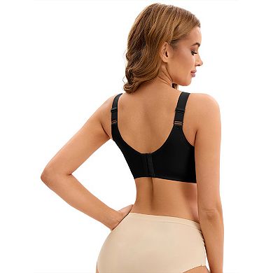 Women's Push Up V Neck Full Coverage Bras Wirefree Adjustable Straps Minimizers