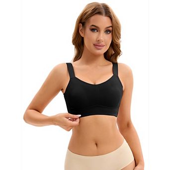 Women's Push Up V Neck Full Coverage Bras Wirefree Adjustable Straps Minimizers