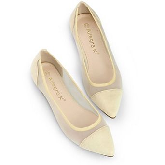 Women's Pointed Toe Slip On Mesh Flats