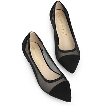 Women's Pointed Toe Slip On Mesh Flats