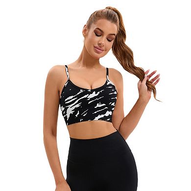 Women's Adjustable Straps U Back Sports Bras Wirefree Full Support Workout Bras