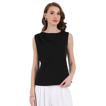 Women's Sleeveless Blouse with Summer Ruched Design Tank Tops