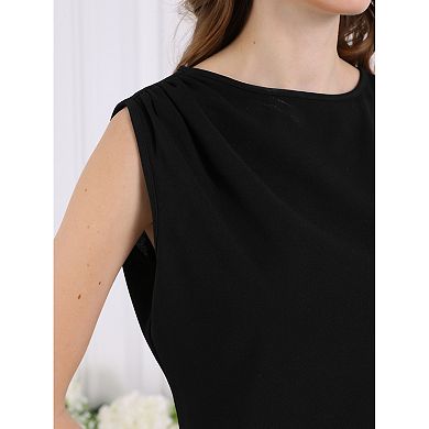 Women's Sleeveless Blouse with Summer Ruched Design Tank Tops