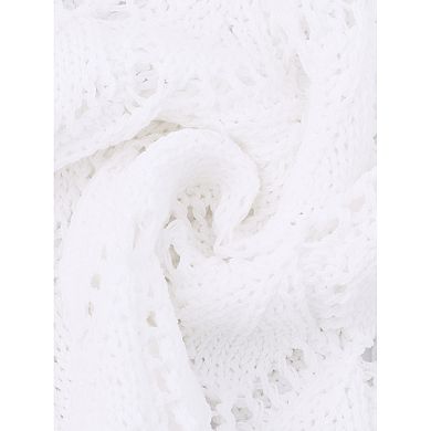 Women's 2 Piece Hollow Out Cover Up Set V Neck Crop Tank Top Slit Skirt Outfit