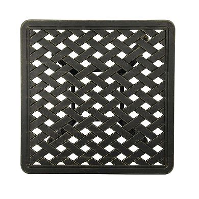 Mondawe 21 in. Cast Aluminum Outdoor Patio Square Side Table End Table in Antique Bronze