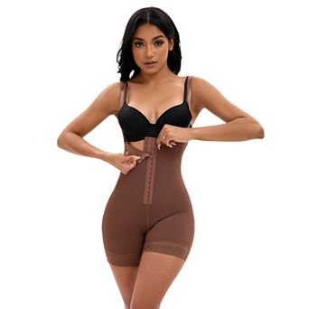 Women's Cami Convertible Straps Tummy Control Front Hook Closure Leotard Hip Lifter Thigh Slimmers
