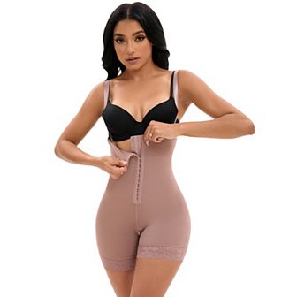 Women's Cami Convertible Straps Tummy Control Front Hook Closure Leotard Hip Lifter Thigh Slimmers