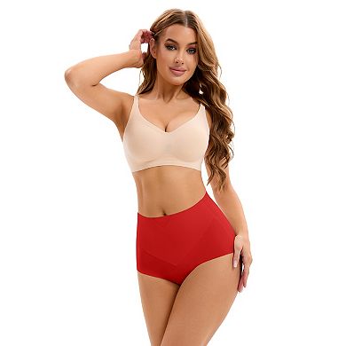 Women's High Waist Tummy Control Underwear Briefs Flatten Stomach Shaping Panties