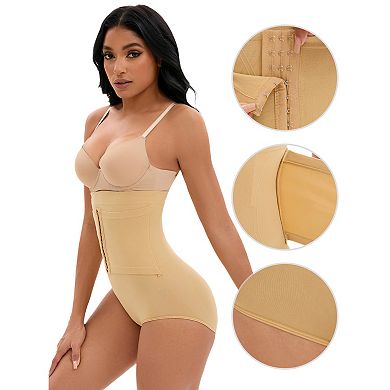 Women's Front Hook Closure Tummy Control Briefs Panties High Waist Hip Lifter Shaperwear