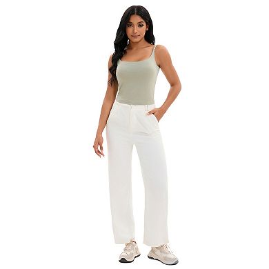 Women's Square Neck Cami Vest Shelf Bra Adjustable Spaghetti Strap Tank Camisole