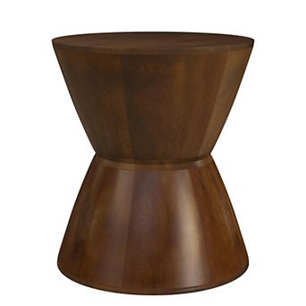 Homepop Walnut Mango Wood Side Table