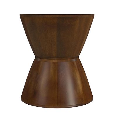 Homepop Walnut Mango Wood Side Table