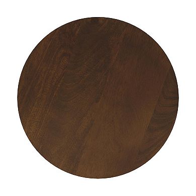 Homepop Walnut Mango Wood Side Table