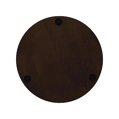 Homepop Walnut Mango Wood Side Table