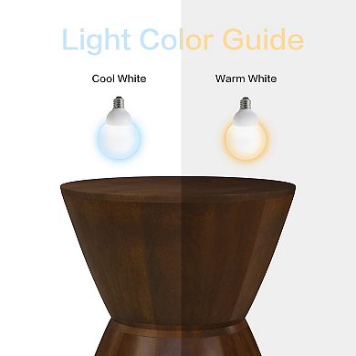 Homepop Walnut Mango Wood Side Table