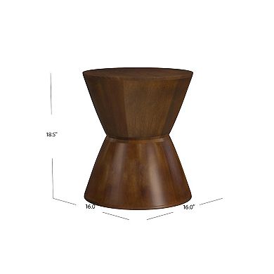 Homepop Walnut Mango Wood Side Table