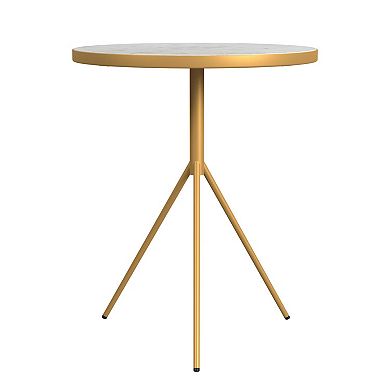HomePop Marble Top Tripod End Table