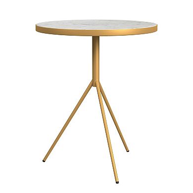 HomePop Marble Top Tripod End Table