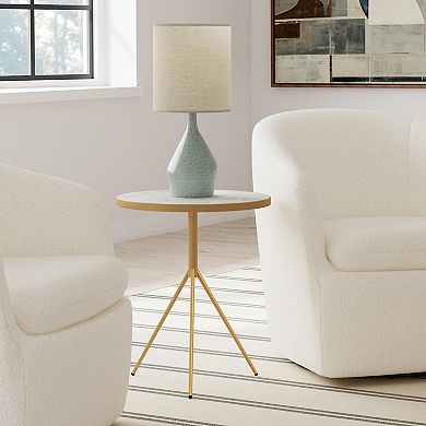 HomePop Marble Top Tripod End Table