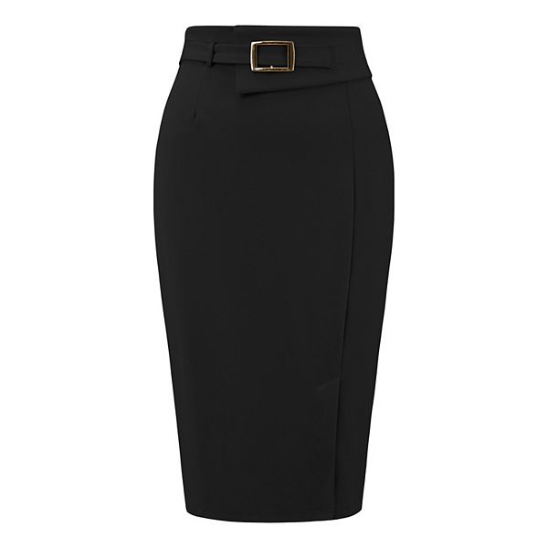 high waisted pencil skirt dress Midi Skirt Pencil Skirt Dress 6x Alanna Midi Skirt High Waisted Back Split  Pencil Skirt In Black