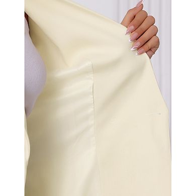 Sleeveless Vest Blazer for Women's Belted Lapel Collar Work Blazer