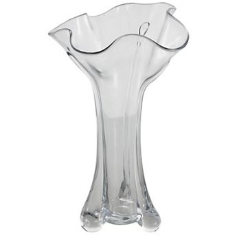 Stella & Eve Clear Glass Abstract Fluted Tulip Decorative Vase